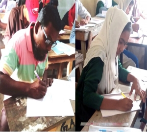 এক সাথে এসএসসি পরীক্ষা দিচ্ছে বাবা-মেয়ে